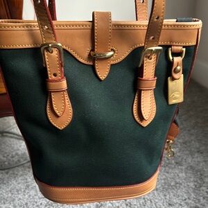 Dooney & Bourke Green and Tan Mini Bag